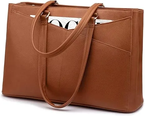 Elegant Tan Work Tote for Modern Professionals  (Amazon Find)